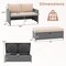 Outdoor Rattan Daybed Wicker Loveseat and 31 Gallon Storage Ottoman-Brown